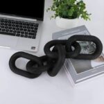 Matte Black Link Sculpture – Decorative Chain - Image 3