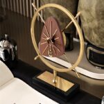 Modern Gold & Wood Clock – Art Deco Base