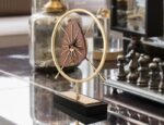 Modern Gold & Wood Clock – Art Deco Base - Image 4