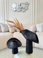 Modern Sculptural Vase Duo – Matte Black