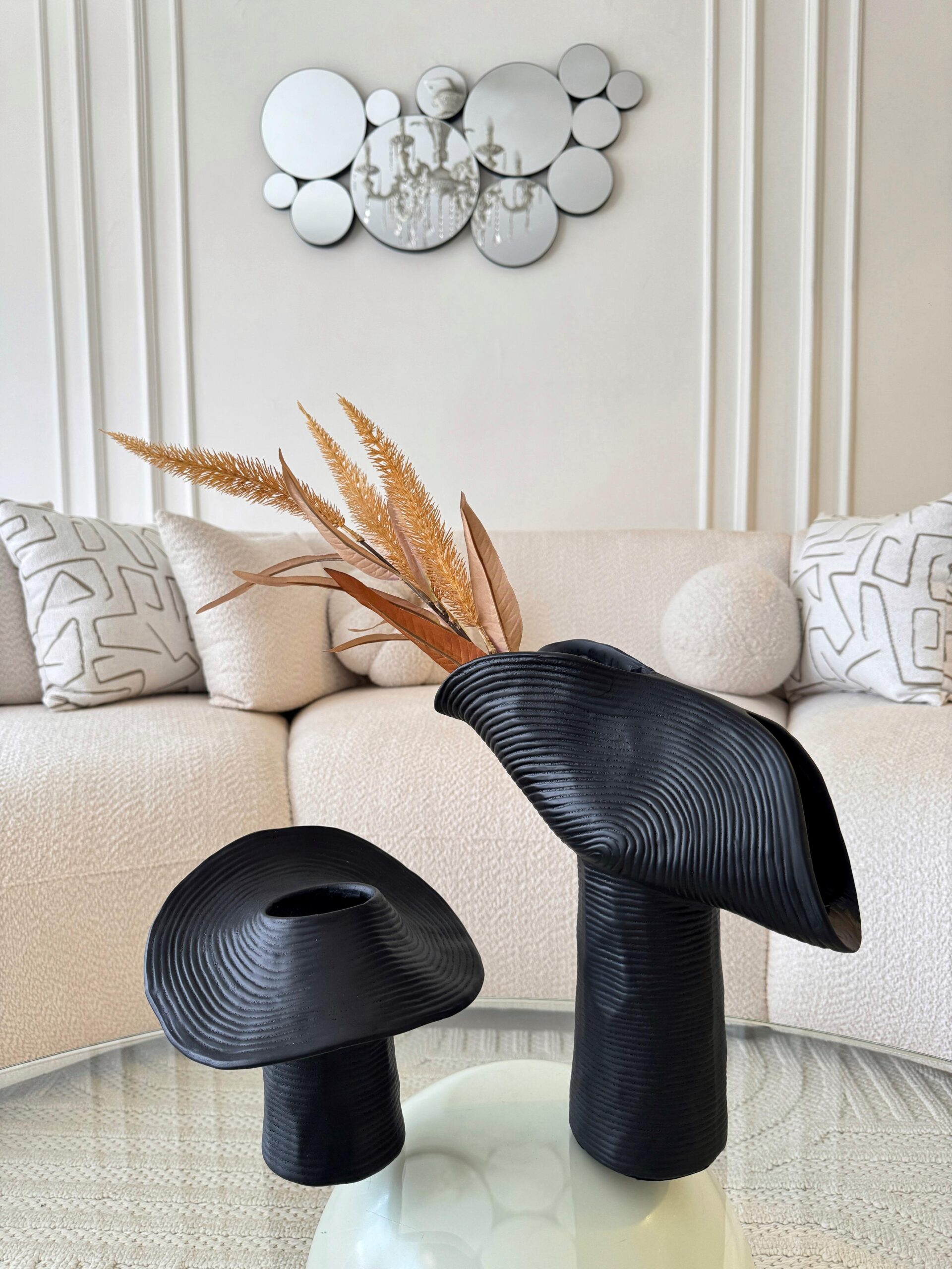 WhatsApp Image 2025-07-26 at 23.51.03_3a65ab29 Modern Sculptural Vase Duo – Matte Black - Image 1
