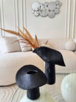 Modern Sculptural Vase Duo – Matte Black - Image 2