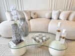Frosted White Candle Holders – Gold Accent Set - Image 2