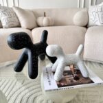Speckled Dog Sculpture Duo – Black & White