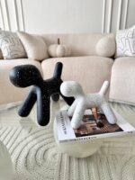 Speckled Dog Sculpture Duo – Black & White