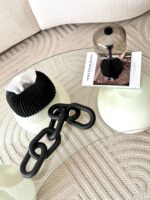 Smoky Glass Table Lamp – Matte Black Base - Image 2
