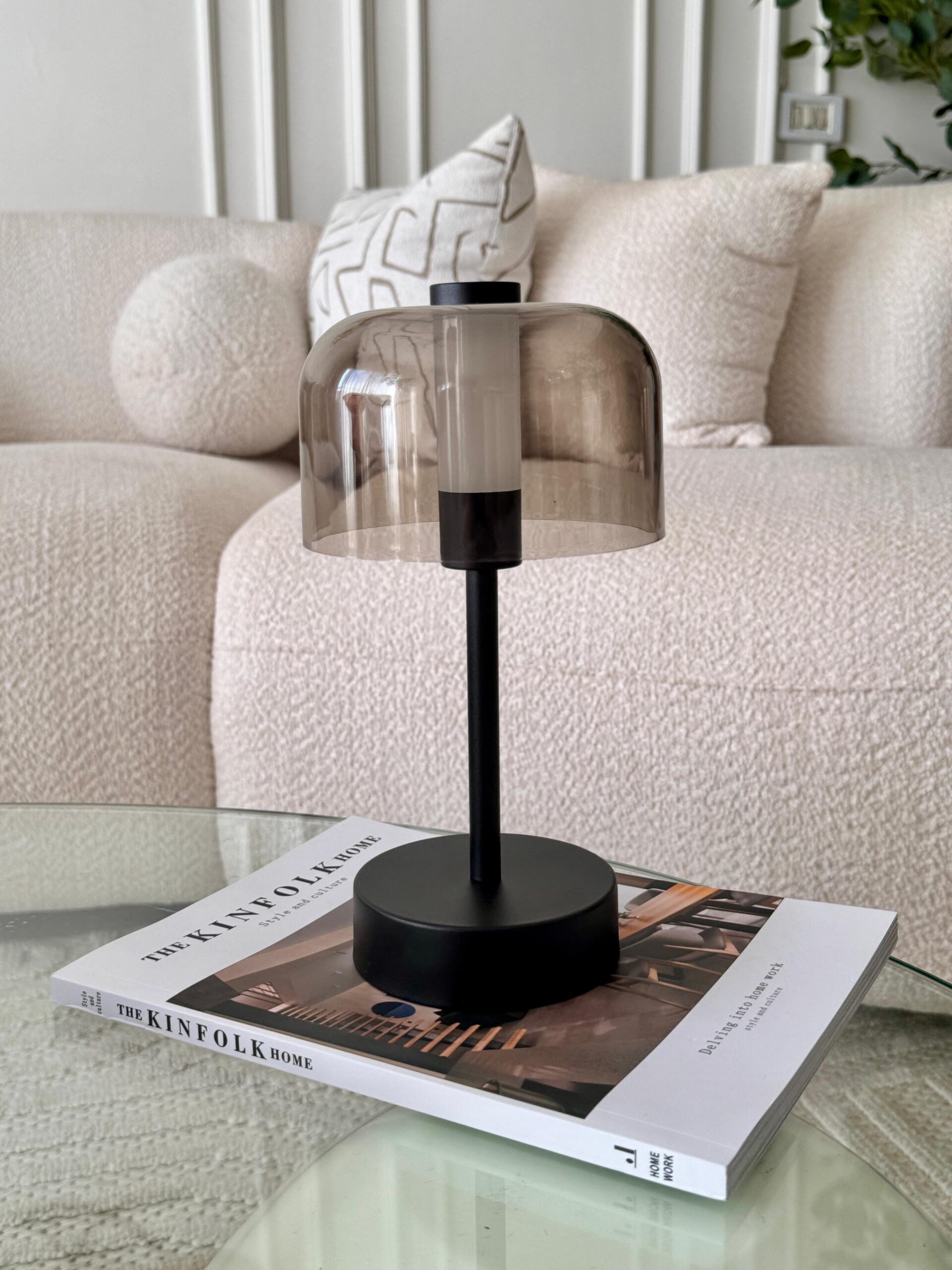 WhatsApp Image 2025-07-28 at 03.54.00_c72f68ec Smoky Glass Table Lamp – Matte Black Base - Image 1