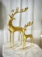 Golden Deer Sculpture Set