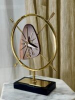 Modern Gold & Wood Clock – Art Deco Base - Image 3
