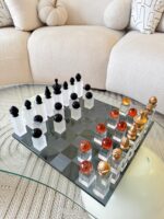 Luxury Crystal Chess Set – Bronze & Black